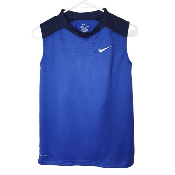 Nike Boys' Tank Medium Dri-Fit Athletic Tank Top Training M Blue & Navy - Picture 1 of 5